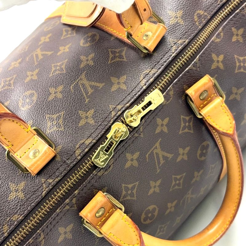 Louis Vuitton Keepall 55 Monogram Leather X PVC Brown Boston Bag Gold M41424