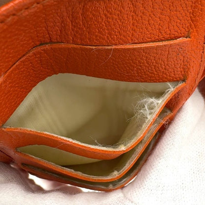 Chanel Coco Mark Serial No 6 Leather Orange Long Wallet
