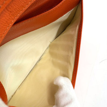 Chanel Coco Mark Serial No 6 Leather Orange Long Wallet