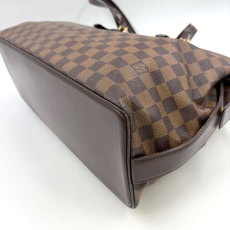Louis Vuitton Chelsea Damier Ebene Damier Ebene Leather × PVC Brown Tote Bag