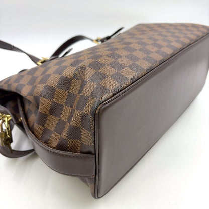 Louis Vuitton Chelsea Damier Ebene Damier Ebene Leather × PVC Brown Tote Bag