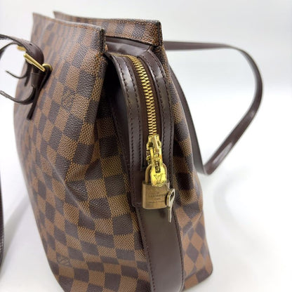 Louis Vuitton Chelsea Damier Ebene Damier Ebene Leather × PVC Brown Tote Bag