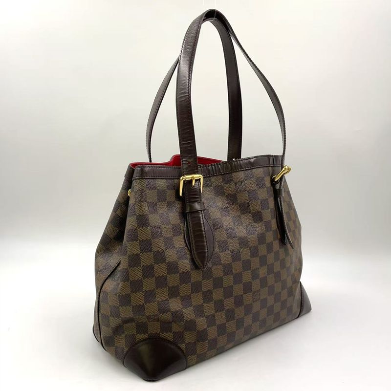 Louis Vuitton Hampstead MM Damier Ebene Damier Ebene Leather × PVC Brown Tote