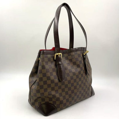 Louis Vuitton Hampstead MM Damier Ebene Damier Ebene Leather × PVC Brown Tote