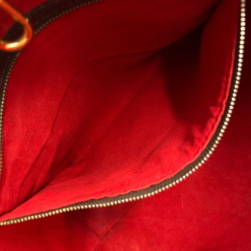 Louis Vuitton Hampstead MM Damier Ebene Damier Ebene Leather × PVC Brown Tote