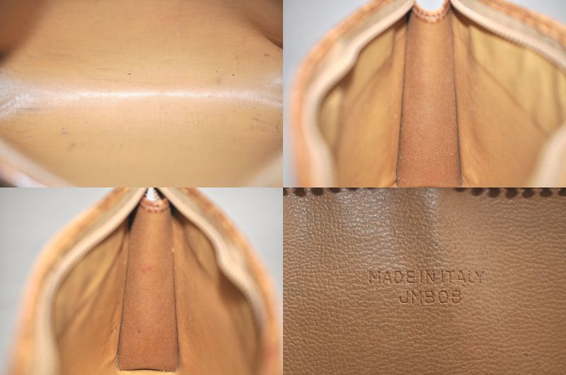 Celine Macadam Blazon Patterned Clutch Handbag Pvc Leather Beige 4432n