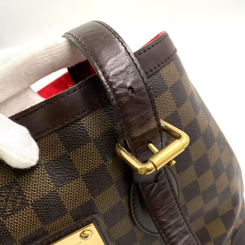 Louis Vuitton Hampstead MM Damier Ebene Damier Ebene Leather × PVC Brown Tote