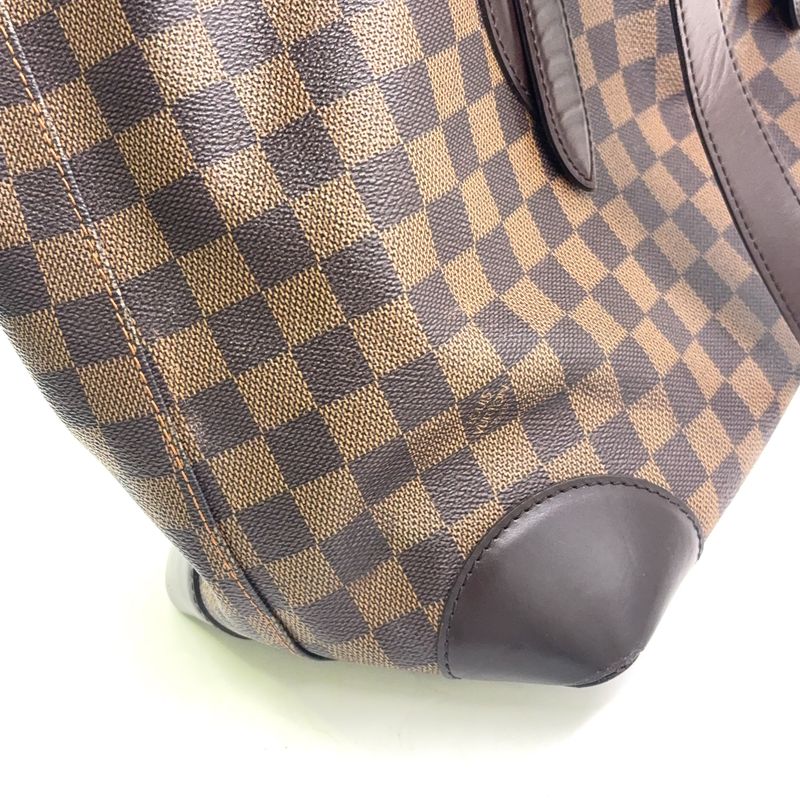 Louis Vuitton Hampstead MM Damier Ebene Damier Ebene Leather × PVC Brown Tote