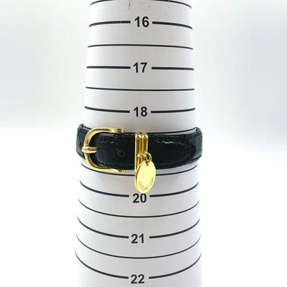 Prada Saffiano Leather Black Bracelet With Gold Bangle