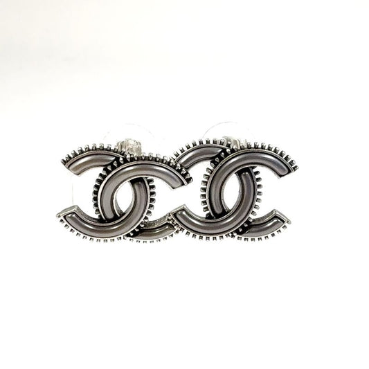 Chanel Coco Mark Metal Silver Earrings And Earrings