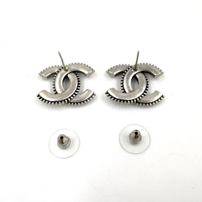 Chanel Coco Mark Metal Silver Earrings And Earrings