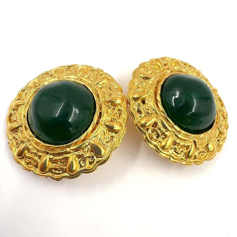 Chanel Gripoa GP Green Earrings And Earrings Gold