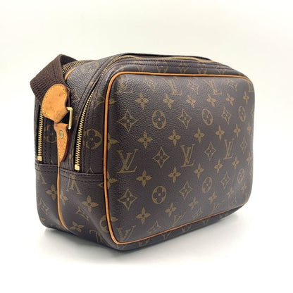 Louis Vuitton Reporter PM Monogram Leather × PVC Brown Shoulder Bag Gold M45254