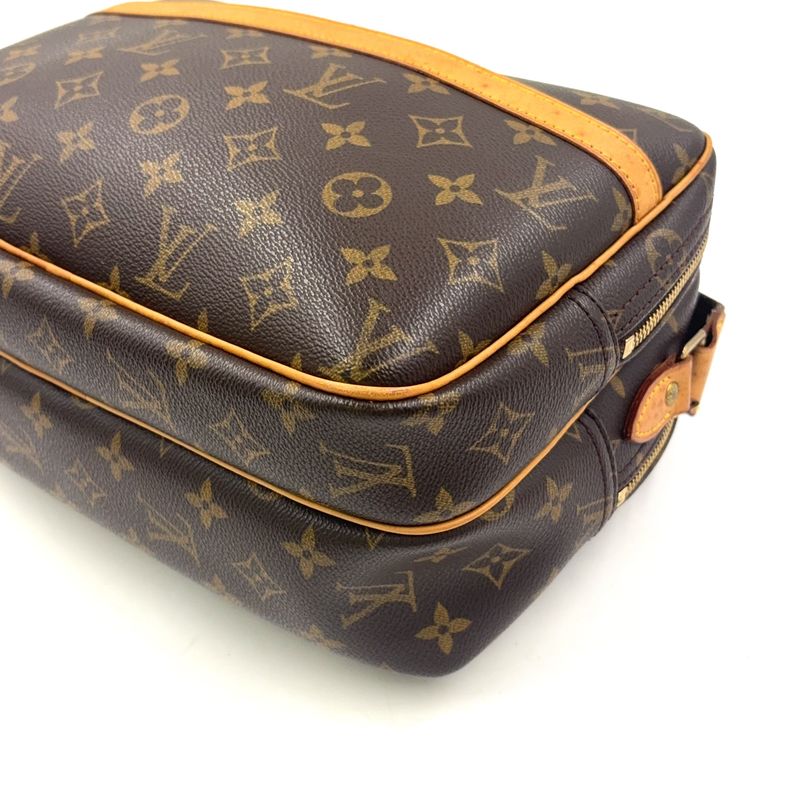 Louis Vuitton Reporter PM Monogram Leather × PVC Brown Shoulder Bag Gold M45254