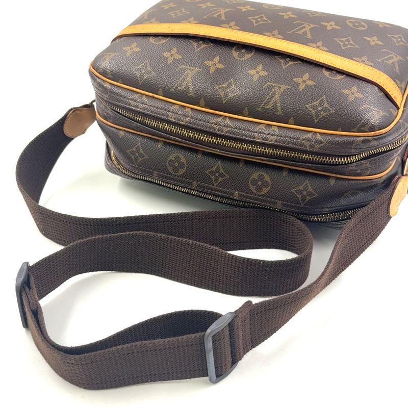 Louis Vuitton Reporter PM Monogram Leather × PVC Brown Shoulder Bag Gold M45254