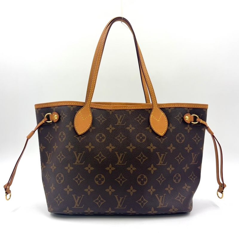 Louis Vuitton Neverfull PM Monogram Leather × PVC Brown Tote Bag Gold M40155