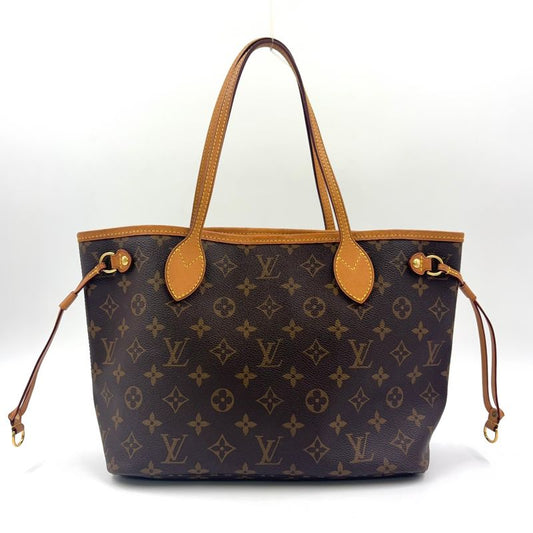 Louis Vuitton Neverfull PM Monogram Leather × PVC Brown Tote Bag Gold M40155