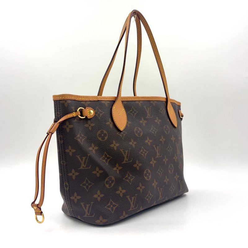 Louis Vuitton Neverfull PM Monogram Leather × PVC Brown Tote Bag Gold M40155