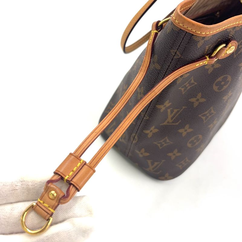 Louis Vuitton Neverfull PM Monogram Leather × PVC Brown Tote Bag Gold M40155