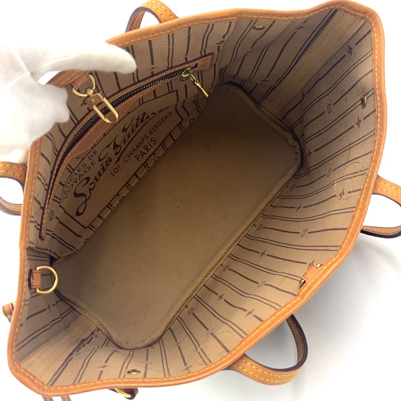 Louis Vuitton Neverfull PM Monogram Leather × PVC Brown Tote Bag Gold M40155