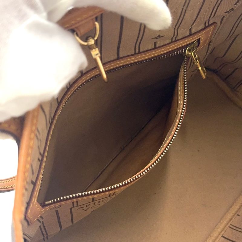 Louis Vuitton Neverfull PM Monogram Leather × PVC Brown Tote Bag Gold M40155