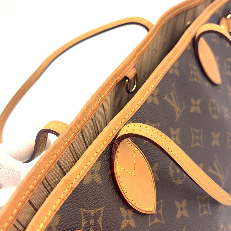 Louis Vuitton Neverfull PM Monogram Leather × PVC Brown Tote Bag Gold M40155