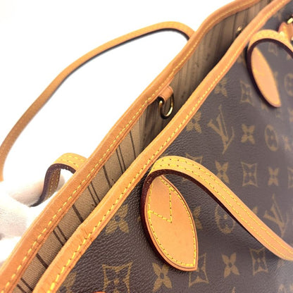 Louis Vuitton Neverfull PM Monogram Leather × PVC Brown Tote Bag Gold M40155