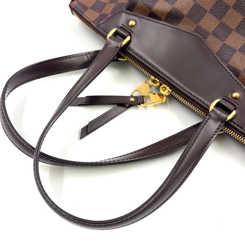 Louis Vuitton Westminster PM Damier Ebene Damier Ebene Leather × PVC Brown Tote