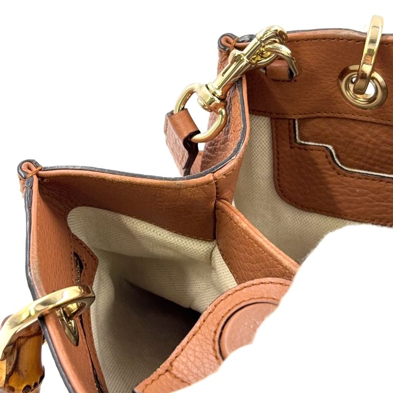 Gucci Bamboo Shopper Small Leather Dusty Pink Handbag Gold 336032