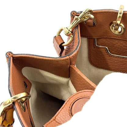 Gucci Bamboo Shopper Small Leather Dusty Pink Handbag Gold 336032