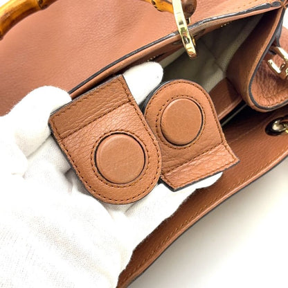 Gucci Bamboo Shopper Small Leather Dusty Pink Handbag Gold 336032