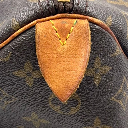 Louis Vuitton Speedy 35 Monogram Leather ×PVC Brown Handbag Gold M41524