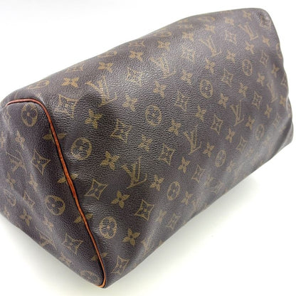 Louis Vuitton Speedy 35 Monogram Leather ×PVC Brown Handbag Gold M41524