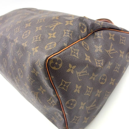 Louis Vuitton Speedy 35 Monogram Leather ×PVC Brown Handbag Gold M41524