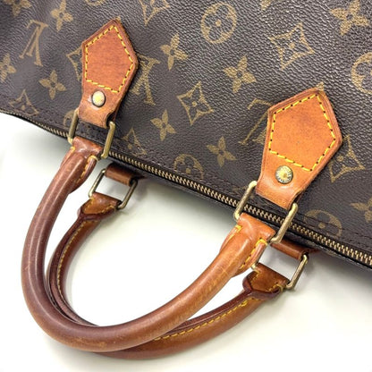 Louis Vuitton Speedy 35 Monogram Leather ×PVC Brown Handbag Gold M41524