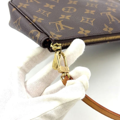 Louis Vuitton Pochette Accessoire Monogram Leather X PVC Brown Handbag Gold