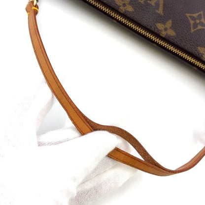 Louis Vuitton Pochette Accessoire Monogram Leather X PVC Brown Handbag Gold