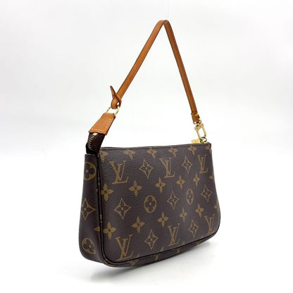 Louis Vuitton Pochette Accessoire Monogram Leather X PVC Brown Handbag Gold