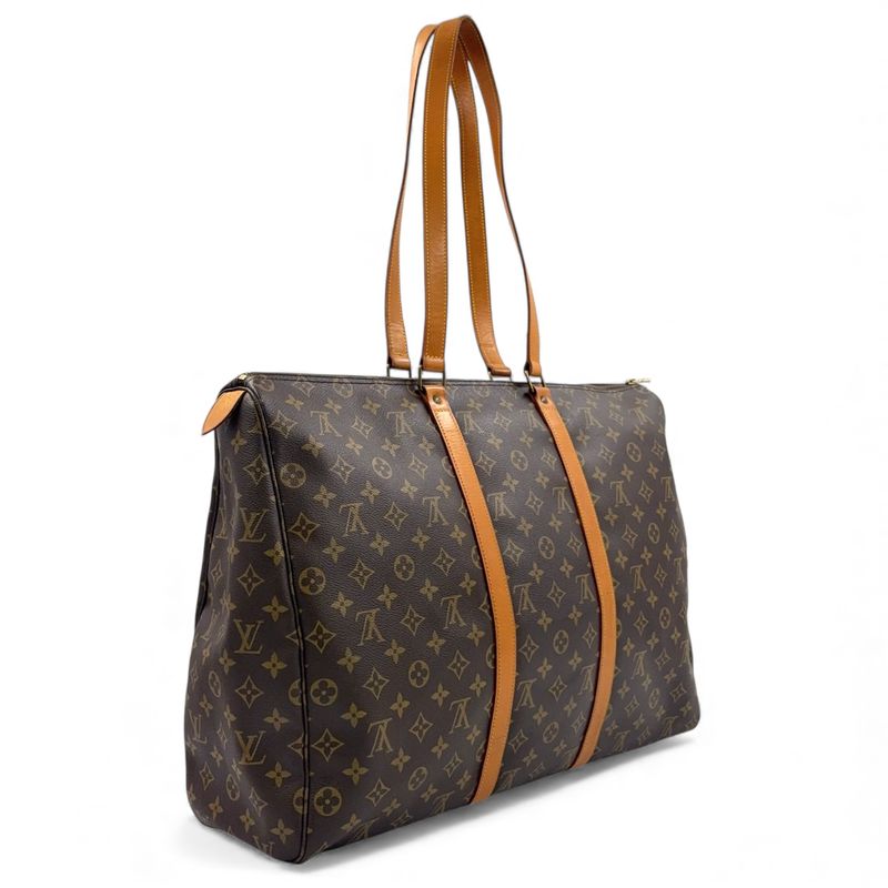 Louis Vuitton Flannery 50 Monogram Leather × PVC Brown Shoulder Bag Gold M51116