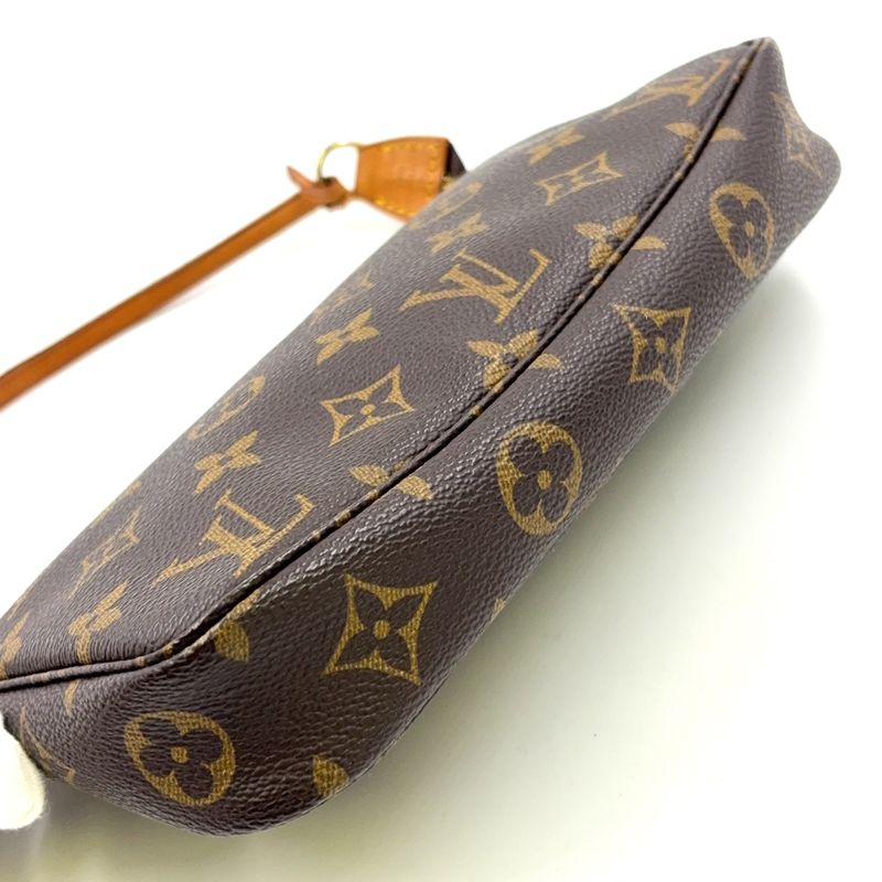 Louis Vuitton Pochette Accessoire Monogram Leather X PVC Brown Handbag Gold