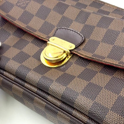 Louis Vuitton Ravello GM Damier Ebene Damier Ebene Leather × PVC Brown Shoulder