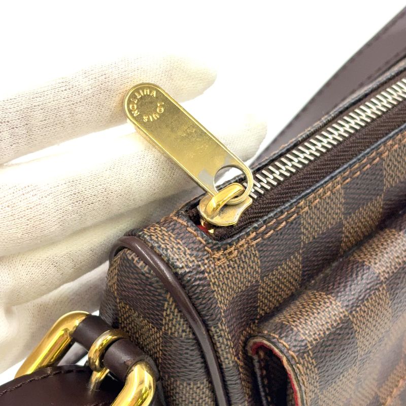 Louis Vuitton Ravello GM Damier Ebene Damier Ebene Leather × PVC Brown Shoulder