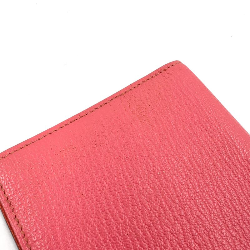 Hermes Agenda T Engraved Leather Orange And Pink Notebook Cabas - Silver