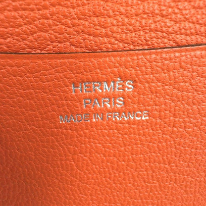 Hermes Agenda T Engraved Leather Orange And Pink Notebook Cabas - Silver