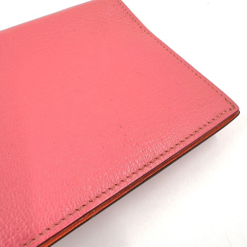 Hermes Agenda T Engraved Leather Orange And Pink Notebook Cabas - Silver