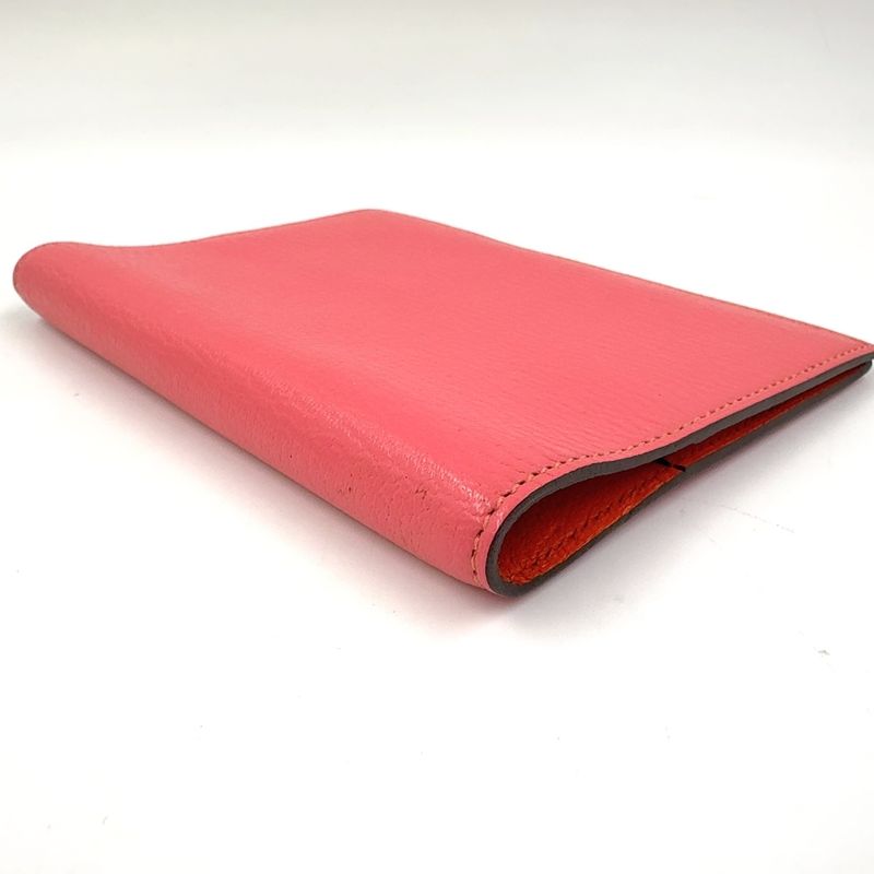 Hermes Agenda T Engraved Leather Orange And Pink Notebook Cabas - Silver
