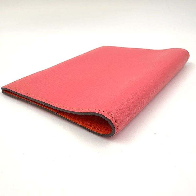 Hermes Agenda T Engraved Leather Orange And Pink Notebook Cabas - Silver