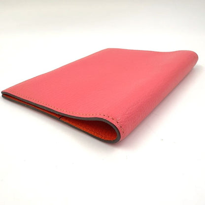 Hermes Agenda T Engraved Leather Orange And Pink Notebook Cabas - Silver