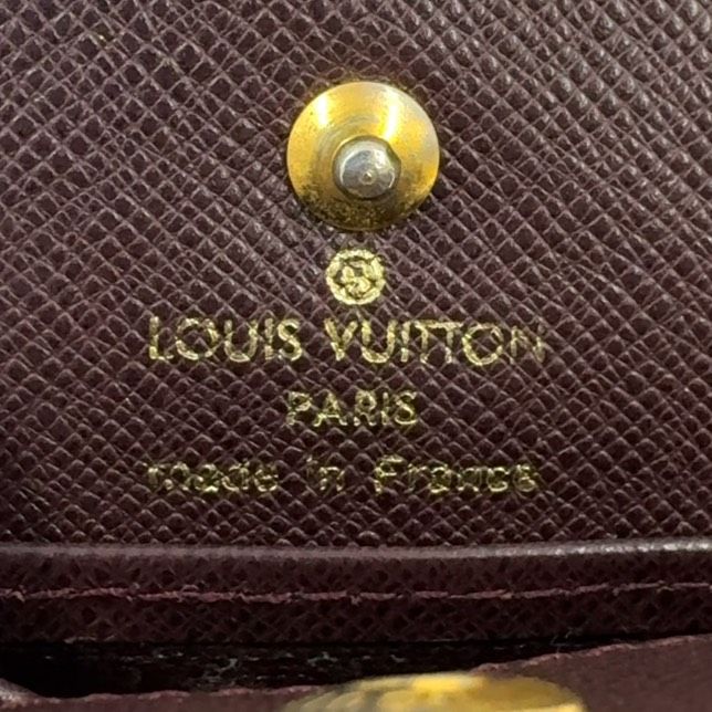 Louis Vuitton Porte Monet Boite Coin Purse Serial Unclear Leather × Box Calf