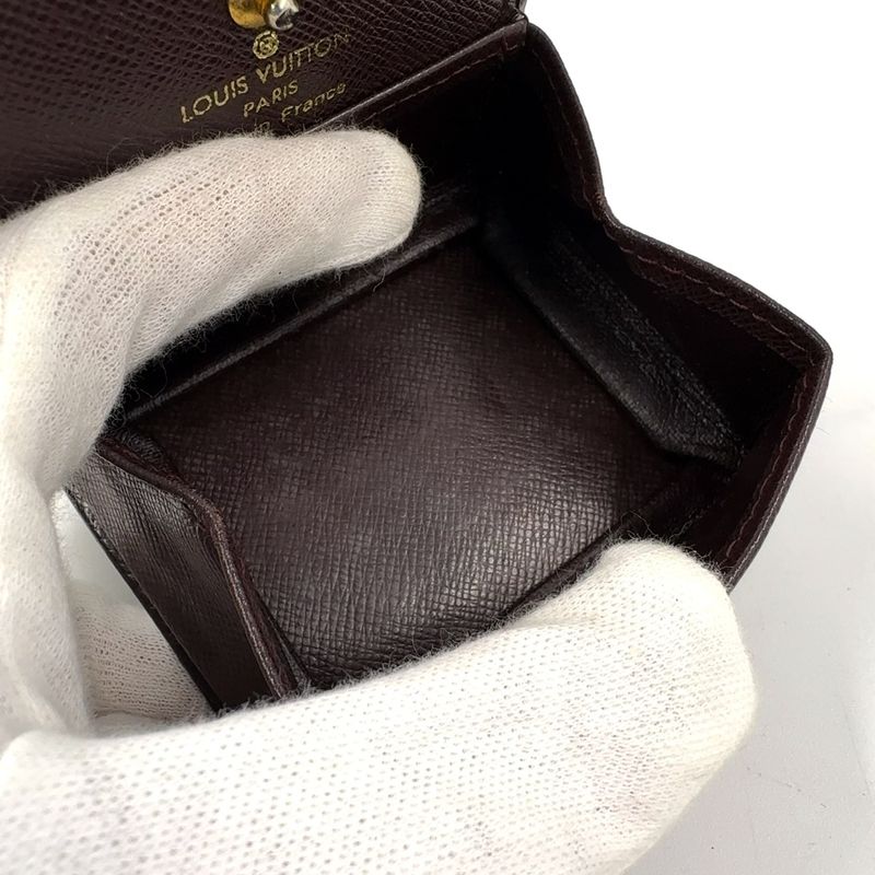 Louis Vuitton Porte Monet Boite Coin Purse Serial Unclear Leather × Box Calf